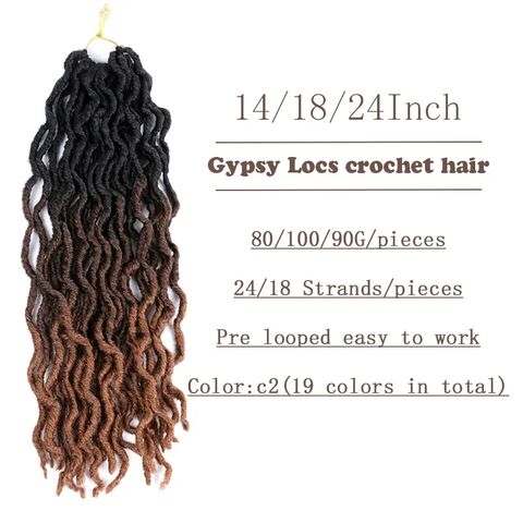 Tresses Crochet Gypsy Locs Pré-Bouclées, Dreadlocks, Cheveux Goddess Locs Bouclés pour Femmes, Blond, Racines Africaines