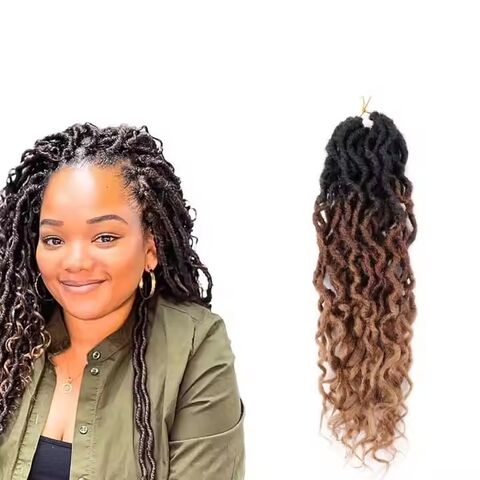 Tresses Crochet Gypsy Locs Pré-Bouclées, Dreadlocks, Cheveux Goddess Locs Bouclés pour Femmes, Blond, Racines Africaines