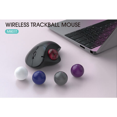 2.4G + BT1 + BT2 Ergonomische kabellose optische Trackball-Maus, präzise, leichtgängige Daumensteuerung, 3 Geräteverbindungen