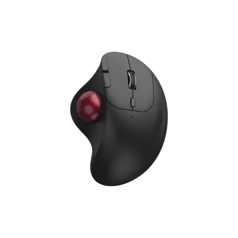 2.4G + BT1 + BT2 Ergonomische kabellose optische Trackball-Maus, präzise, leichtgängige Daumensteuerung, 3 Geräteverbindungen