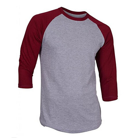 Cuello Redondo Playera Raglan Hombre Primavera Otoño Hombres