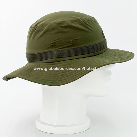 Sombreros de pesca de nailon, sombreros impermeables tipo cubo, sombreros de pesca de poliéster con ala ancha, gorras de pesca para exteriores, sombreros tipo boonie