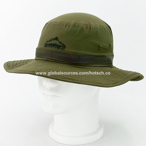 Sombreros de pesca de nailon, sombreros impermeables tipo cubo, sombreros de pesca de poliéster con ala ancha, gorras de pesca para exteriores, sombreros tipo boonie