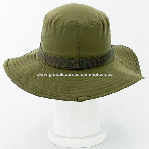 Sombreros de pesca de nailon, sombreros impermeables tipo cubo, sombreros de pesca de poliéster con ala ancha, gorras de pesca para exteriores, sombreros tipo boonie
