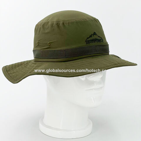 Sombreros de pesca de nailon, sombreros impermeables tipo cubo, sombreros de pesca de poliéster con ala ancha, gorras de pesca para exteriores, sombreros tipo boonie