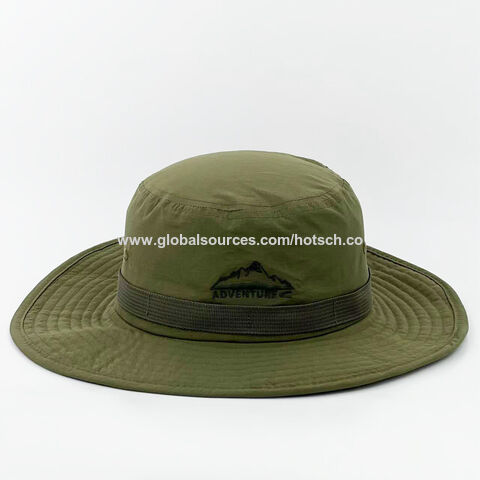 Sombreros de pesca de nailon, sombreros impermeables tipo cubo, sombreros de pesca de poliéster con ala ancha, gorras de pesca para exteriores, sombreros tipo boonie