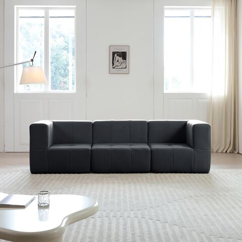 Mobilier de salon moderne en tissu, canapé sectionnel compressé et emballé sous vide pour B2B