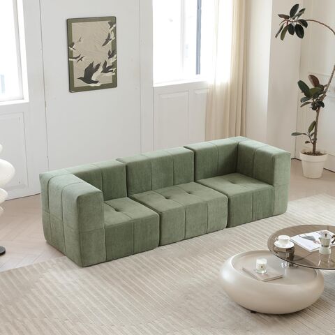 Mobilier de salon moderne en tissu, canapé sectionnel compressé et emballé sous vide pour B2B
