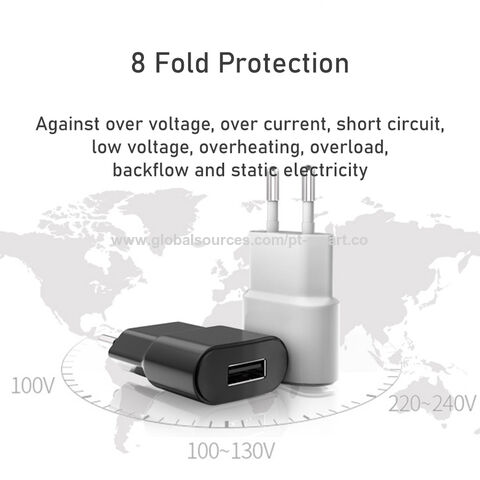 محول USB مثبت على الحائط 5 فولت / 1 أمبير واط 5 واط لشاحن GPS ساعة شاحن الاتحاد الأوروبي