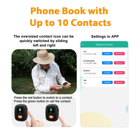 Low Battery Alert Mobile Alarm Emergency Loop Call Waterproof Pendant For Seniors