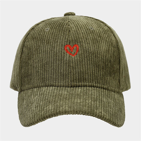 Gorra deportiva diaria de pana lisa teñida en invierno cálido con logotipo bordado OEM