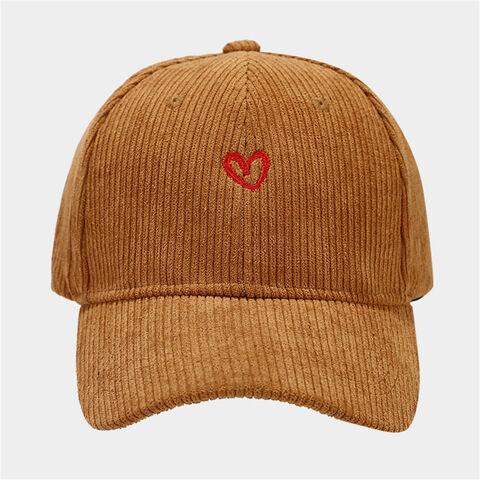 Gorra deportiva diaria de pana lisa teñida en invierno cálido con logotipo bordado OEM