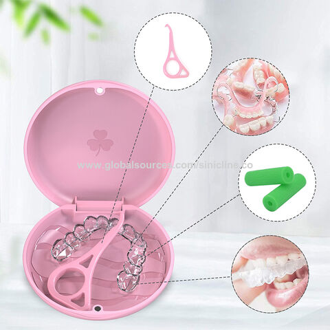 Estuche ortodóntico dental negro de alta calidad para clínica dental, retenedor para dentadura postiza