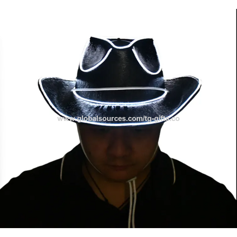 Christmas hat glowing cowboy hat with LED light for party decoration