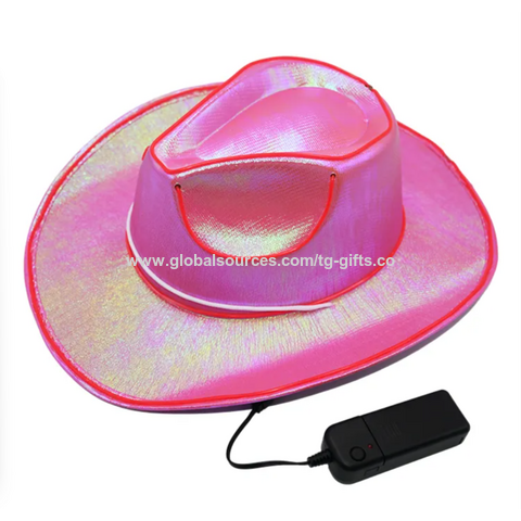 Christmas hat glowing cowboy hat with LED light for party decoration