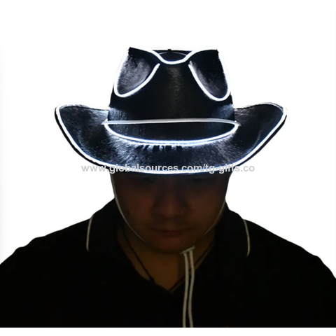 Christmas hat glowing cowboy hat with LED light for party decoration