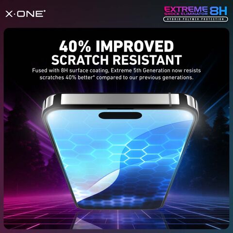 Protector de Pantalla Completo X.one 2.5D, Vidrio Templado 8H Anti-Impacto para iPhone 16promax/16pro/16plus/16, 15, 14 - Claridad HD
