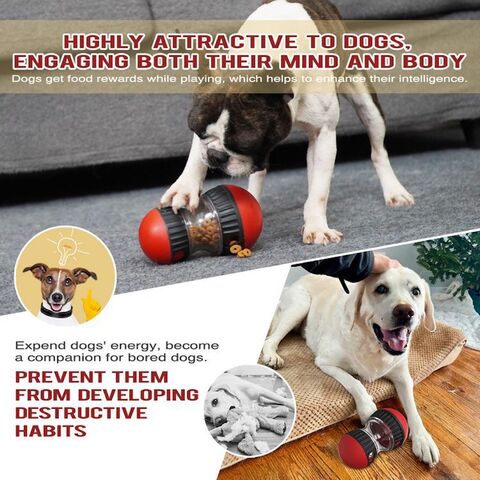 Jouet Puzzle pour Chien, Distributeur de Friandises Réglable, Balle Distributrice de Nourriture, Distributeur Lent Robuste, Jouet d'Entraînement pour Chiots, Enrichissement, Logo Imprimable