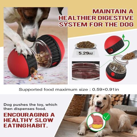 Jouet Puzzle pour Chien, Distributeur de Friandises Réglable, Balle Distributrice de Nourriture, Distributeur Lent Robuste, Jouet d'Entraînement pour Chiots, Enrichissement, Logo Imprimable