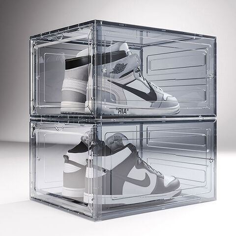 Großhandel Kunststoff Klare Schuhaufbewahrungsbox Staubdicht Transparente Acryl Schuh Lagerung Stapelbar