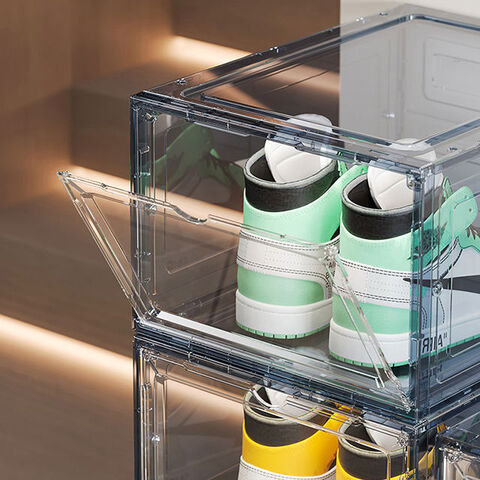 Großhandel Kunststoff Klare Schuhaufbewahrungsbox Staubdicht Transparente Acryl Schuh Lagerung Stapelbar