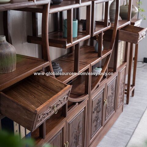 Vitrina para Gabinete de Curiosidades, Estante de Té Duobao Pavilion, Gabinete de Exhibición para Sala de Té y Sala de Estar, Estante de Almacenamiento