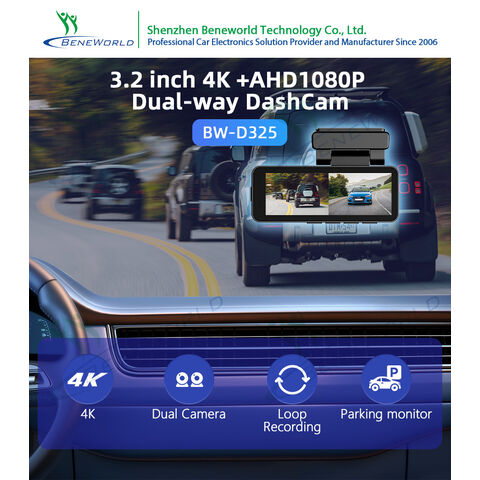 Cámara para Coche 4K 1080P con 2 Lentes, Caja Negra, GPS, WiFi, Monitor de Estacionamiento, Grabación en Bucle, DVR para Coche