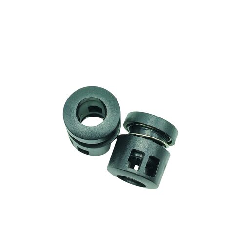 Attaches en plastique en gros avec boucle à ressort supérieure creuse, adaptées aux bagages et aux vestes de vêtements. Ouverture maximale de 4 mm.