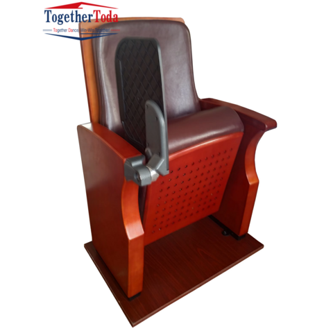 Mobilier de Théâtre Moderne Haut de Gamme, Fauteuil Pliant Confortable en Cuir pour Auditorium, Mobilier de Cinéma et de Théâtre