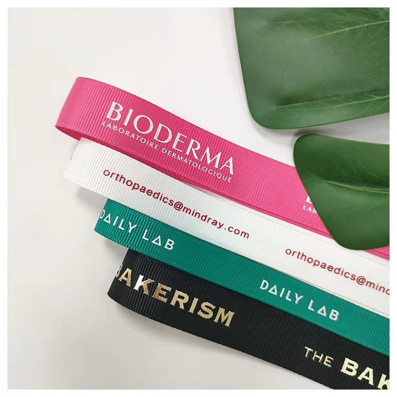Silk Gross Grain Personalized Ribbon Screen Ink Printed Grosgrain ...