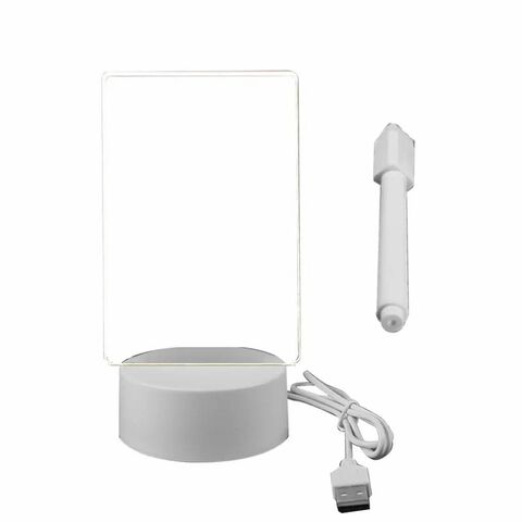 Lâmpada LED 3D DIY por atacado com caneta, Quadro de Notas em Acrílico, Luz Noturna LED Regravável com Quadro de Mensagens, Presente de Dia dos Namorados