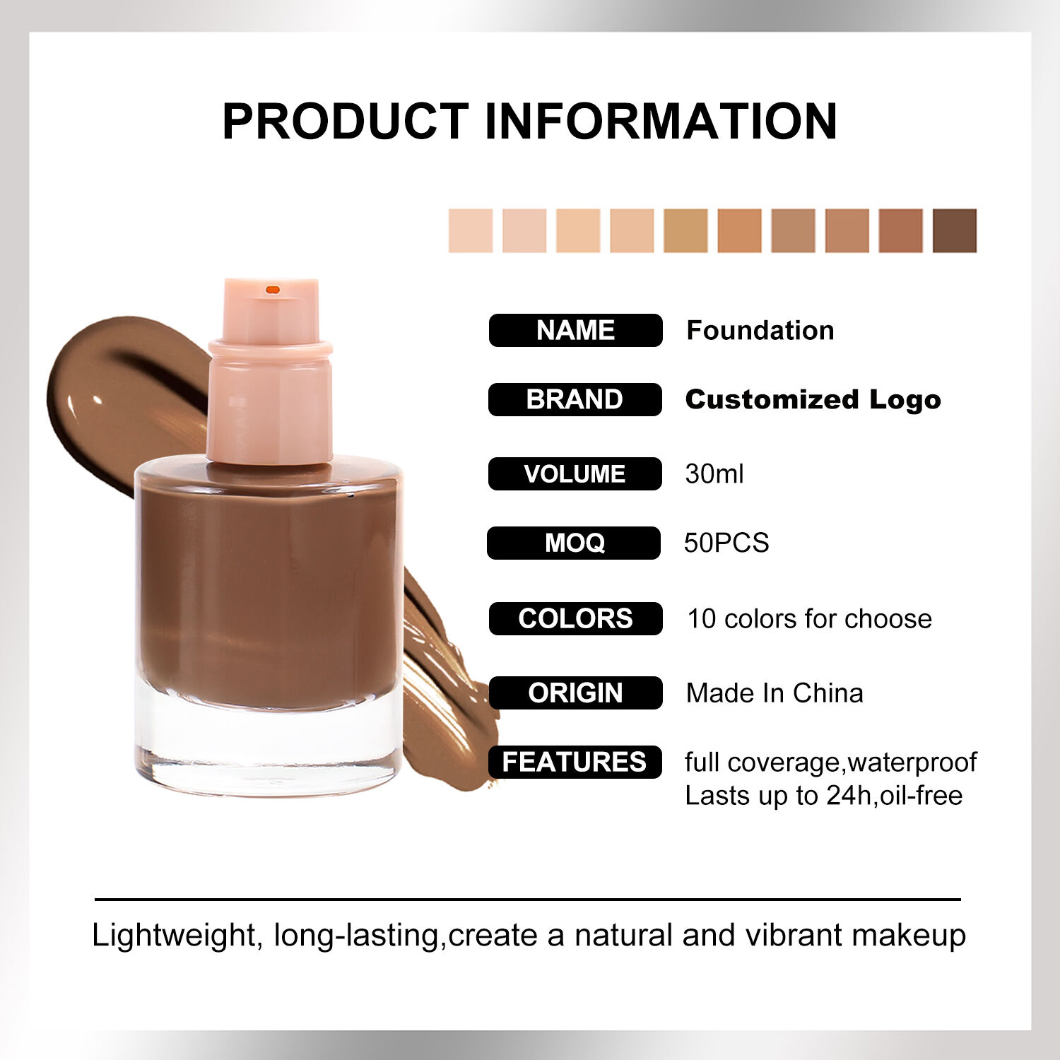 New Design Custom Logo Liquid Foundation For Full Makeup Printing Boxes ...