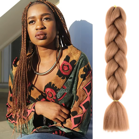 Prix de gros usine 24 pouces Jumbo Hair Braid Ombre Couleur 100G Tresses synthétiques Cheveux pour femmes Tressage de cheveux