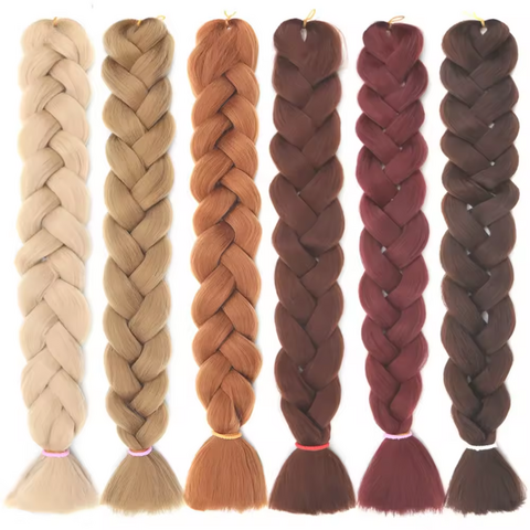 Prix de gros usine 24 pouces Jumbo Hair Braid Ombre Couleur 100G Tresses synthétiques Cheveux pour femmes Tressage de cheveux