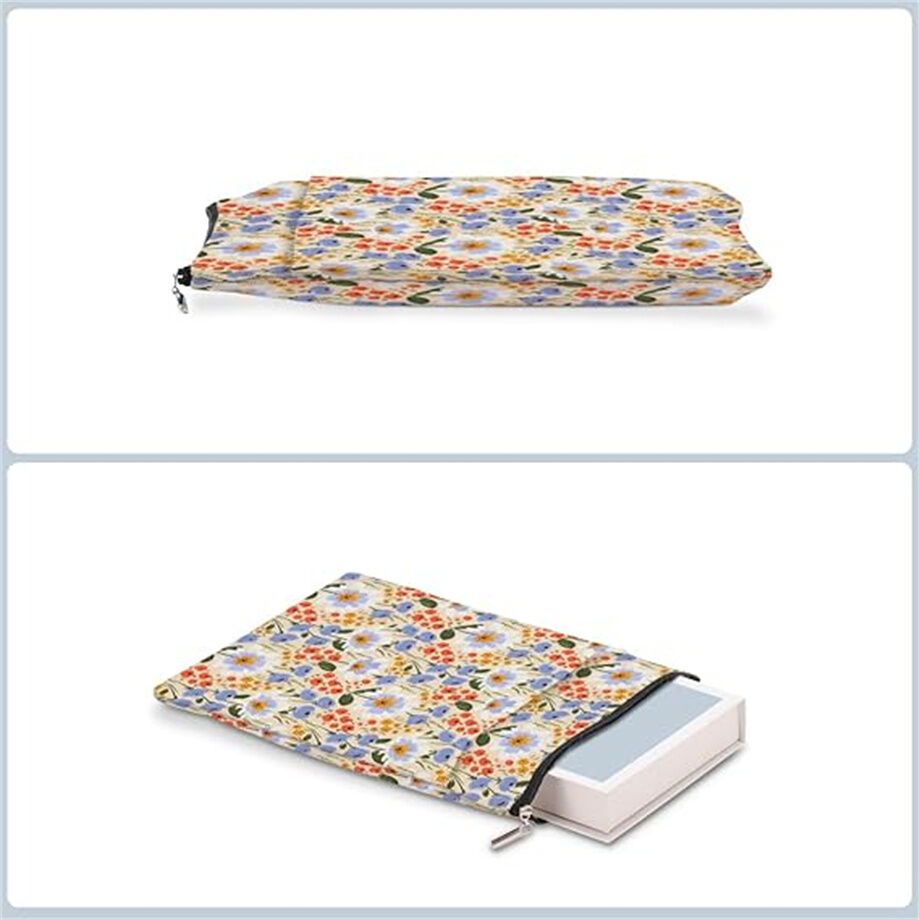 Zippered Book Sleeve With Front Pocket Heavy Duty Waterproof Book ...