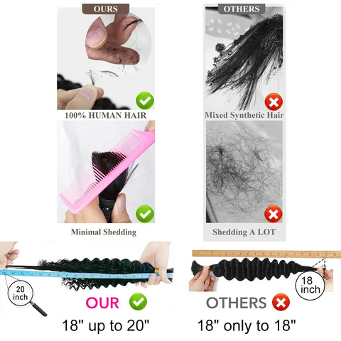 Bunte Haarverlängerungen für Zöpfe im Großhandel - Jungfräuliches Echthaar zum Zopfloch, Bulk Ware ohne Weft, Boho Braids Großhandel Echthaar