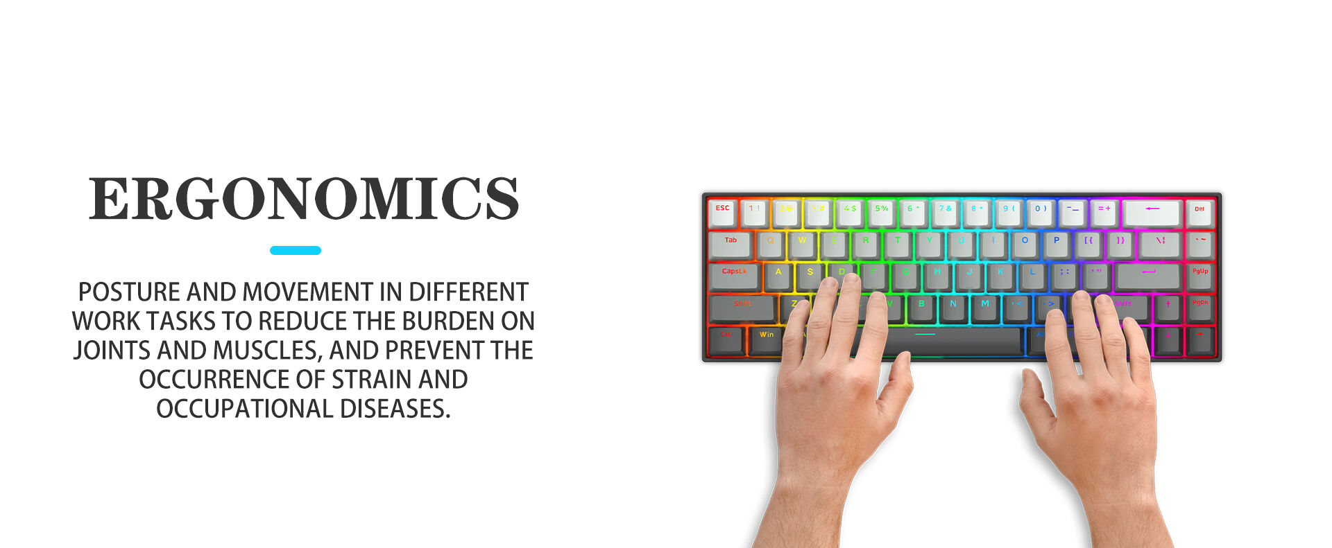 Magnetic Ergonomic Switc Wired 68-key Gaming Keyboard Custom F Keyboard ...