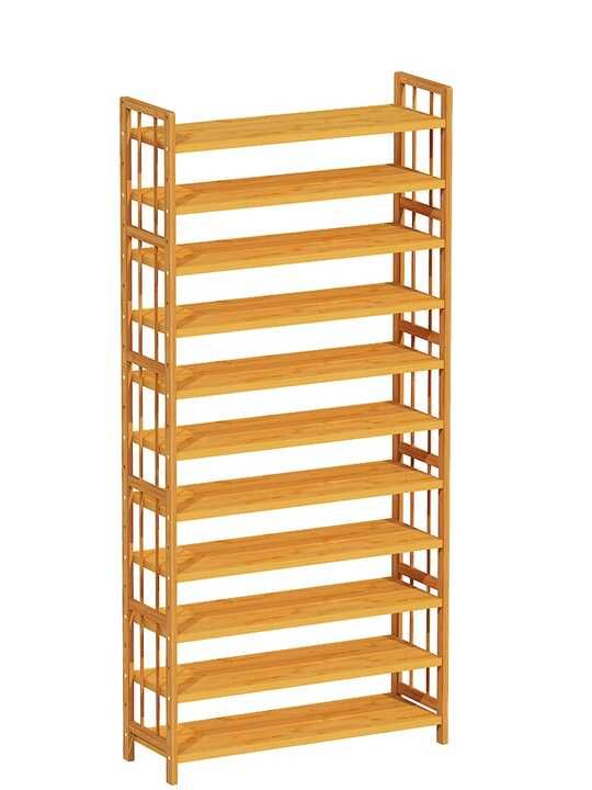 Adjustable Home Center Wooden Shoe Rack 100 Pair Capacity Made From ...