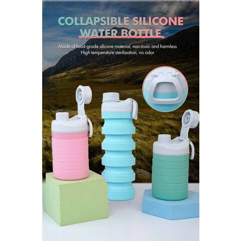 BPA-freie, faltbare Silikon-Wasserflasche, leicht, auslaufsicher, wiederverwendbar, für Reisen, Camping, Wandern, Radfahren, Yoga und Outdoor-Sport – individuell anpassbar.