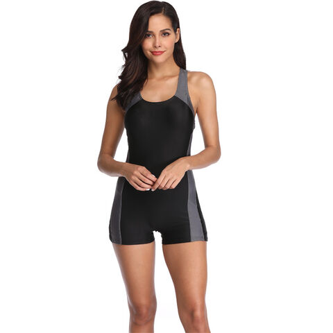 Traje de Baño Sexy Europeo y Americano para Mujer, Conservador, con Empalmes Deportivos, de Una Pieza y Esquina Plana, Trajes de Baño Personalizados al por Mayor