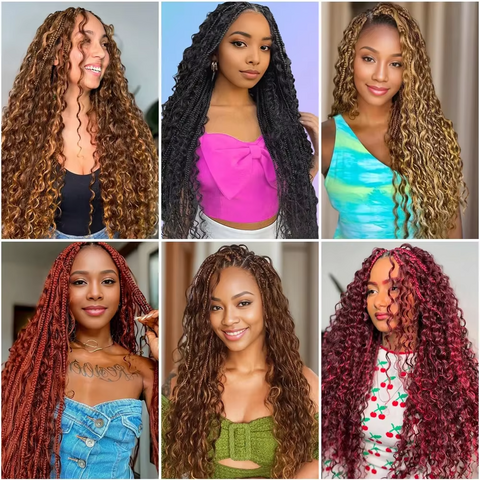 Bunte Haarverlängerungen für Zöpfe im Großhandel - Jungfräuliches Echthaar zum Zopfloch, Bulk Ware ohne Weft, Boho Braids Großhandel Echthaar