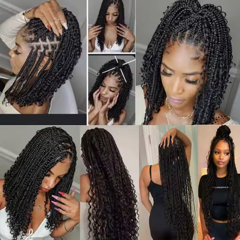 Bunte Haarverlängerungen für Zöpfe im Großhandel - Jungfräuliches Echthaar zum Zopfloch, Bulk Ware ohne Weft, Boho Braids Großhandel Echthaar