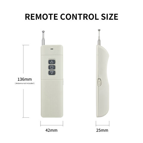 Interruptor RF Inalámbrico de 2 Canales 30A ON/OFF para Motor, Avance y Retroceso, Receptor de Control Remoto para Tendedero, Puerta de Garaje Corredera