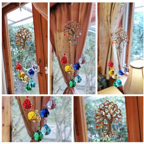 Sun Catcher Crystals Window Hanging Suncatche With Cystal, Tee Of Life Tree Of Life Suncatcher