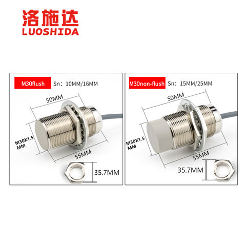 3-Draht M30 IP67 10mm/15mm/16mm/22mm 25mm 40mm Erfassungsabstand PNP NPN induktiver Näherungsschalter Sensor für Siegelmaschine