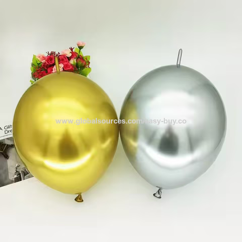 Ballons Latex Noir Or Rose - Ballon Bobo Double Couche Gonflé pour Anniversaire, Baby Shower, Mariage, Fiançailles