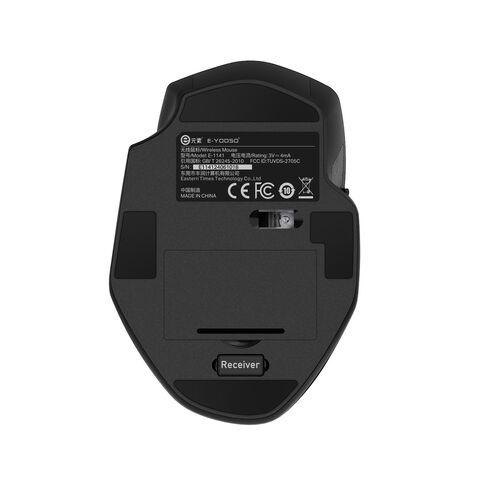 Mouse Sem Fio 2.4G 6 Botões Receptor USB 5 Níveis 4000 DPI Mouse Óptico Portátil para Computador Mouse de escritório