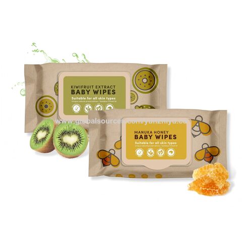 OEM 99% agua pura biodegradable 100% fibra de bambú desechables toallitas de agua para bebés con aloe infundido