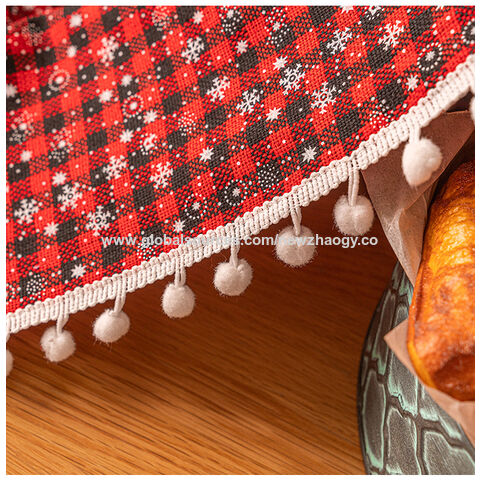 Mantel Navideño con Diseño de Copo de Nieve y Tartán - Decoración Festiva para Mesa Rectangular, Ideal para Celebraciones Invernales