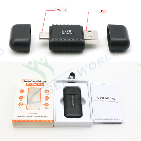 Private Tooling Beliebtes Carplay Android Auto 2 in 1 Carplay Mini Carplay USB Dongle Kabelgebundener zu kabellosem Adapter